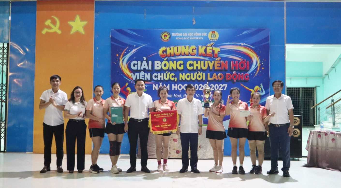 Sôi nổi vòng chung kết Giải bóng chuyền hơi nam, nữ viên chức, người lao động Trường Đại học Hồng Đức năm học 2026 – 2027